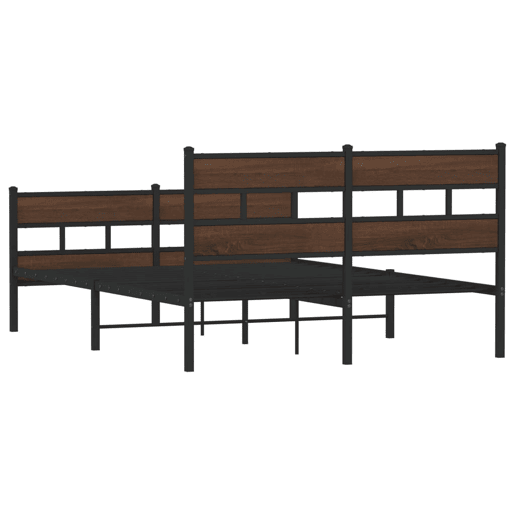 Cama de casal moderno para adultos sem colchão com cabeceira e pés 137x190 cm Cama de casal moderno para adultos sem colchão com cabeceira e pés 137x190 cm