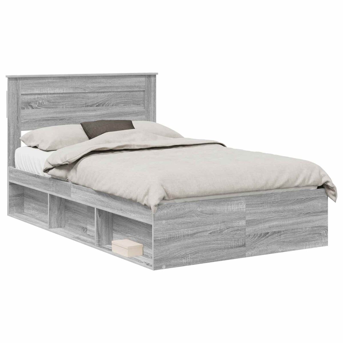 Estructura de cama matrimonial 138x200 Roble/ Gris