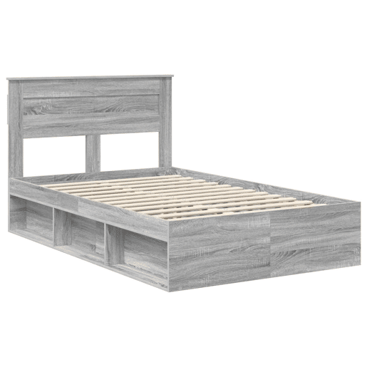 Estrutura da Cama de casal simple com cabeceira Cinza Sonoma 135 x 190 cm