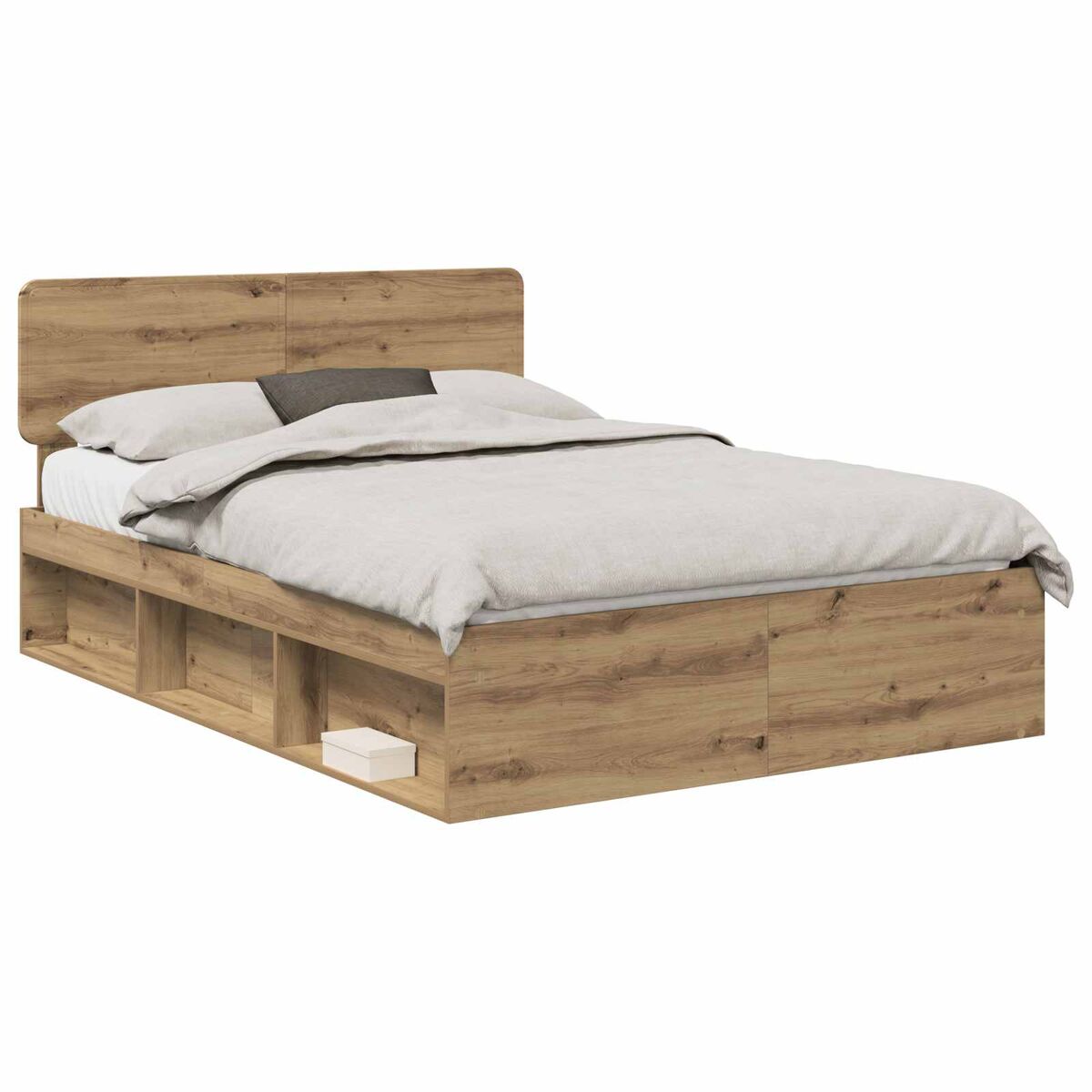 Estructura de cama matrimonial 143x196 Roble Artisan