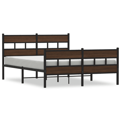 Cama de casal moderno para adultos sem colchão com cabeceira e pés 140x200 cm