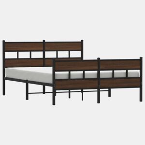 Cama de casal moderno para adultos sem colchão com cabeceira e pés 140x200 cm