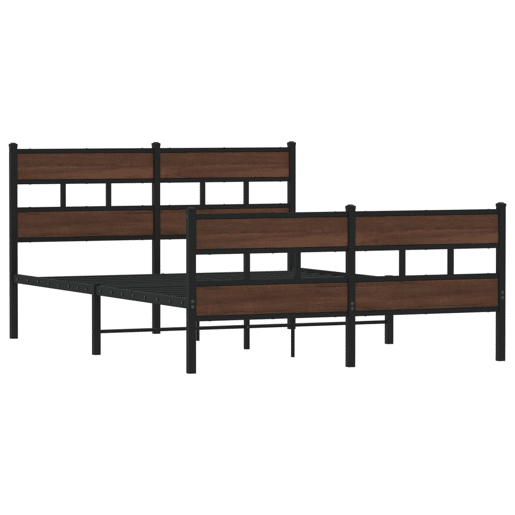 Cama de casal moderno para adultos sem colchão com cabeceira e pés 140x200 cm