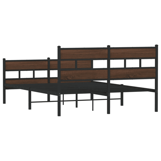 Cama de casal moderno para adultos sem colchão com cabeceira e pés 140x200 cm