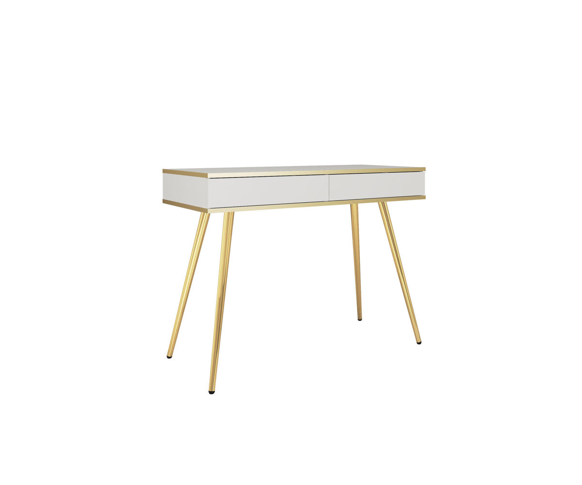 Mesa consola oro 102x50x79 blanco