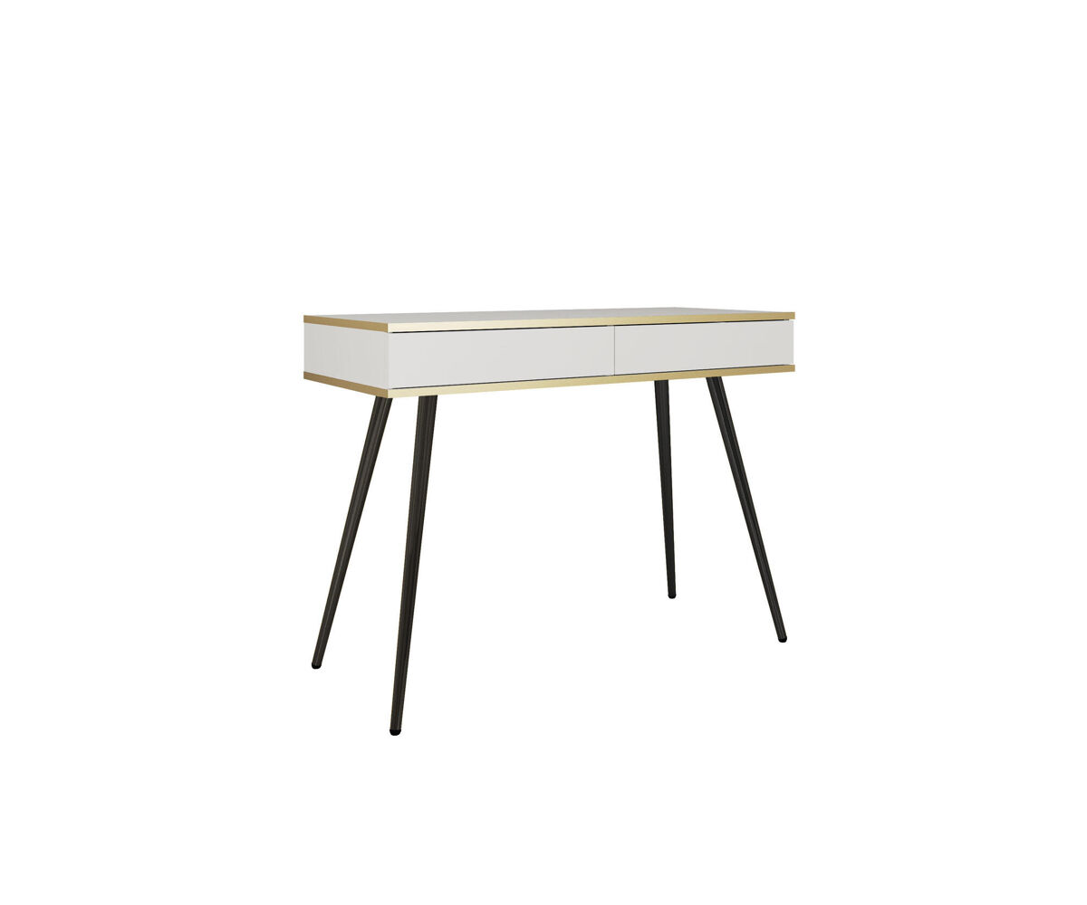 Mesa consola oro 102x50x79 blanco