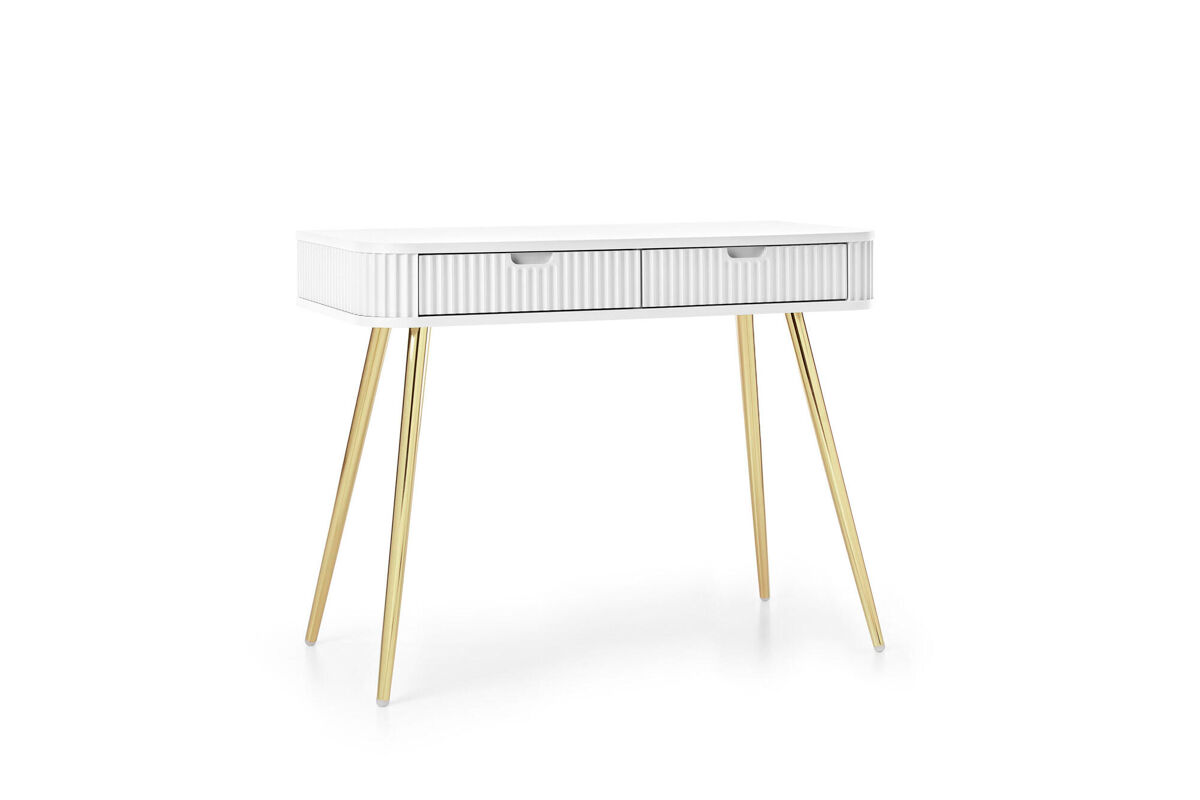 Mesa consola zova 103x49x80 blanco, dorado