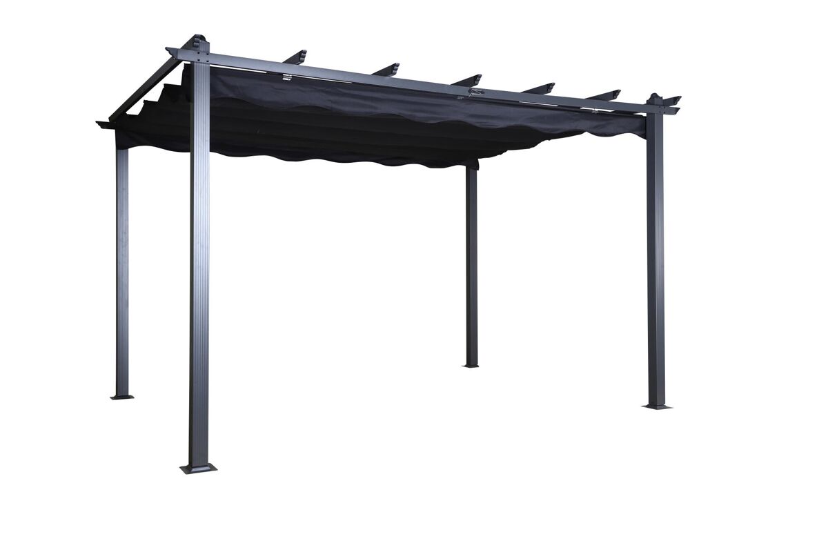 Pérgola de exterior lazio 395x295x245 negro