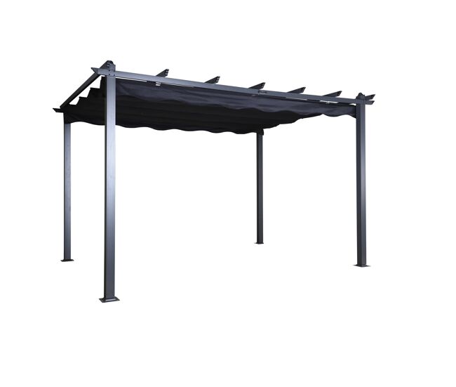 Pérgola de exterior lazio 395x295x245 negro