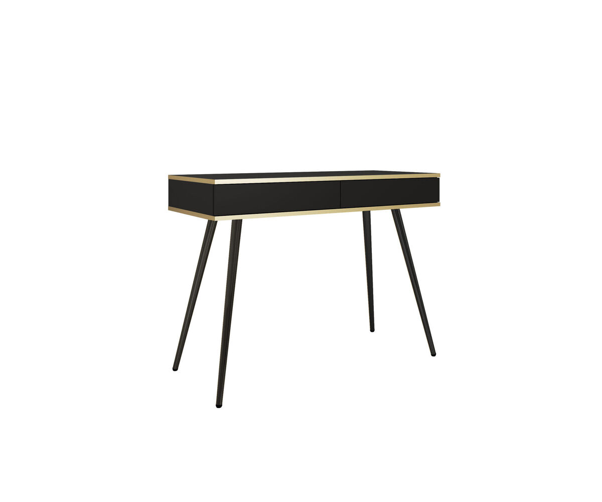 Mesa consola oro 102x50x79 negro