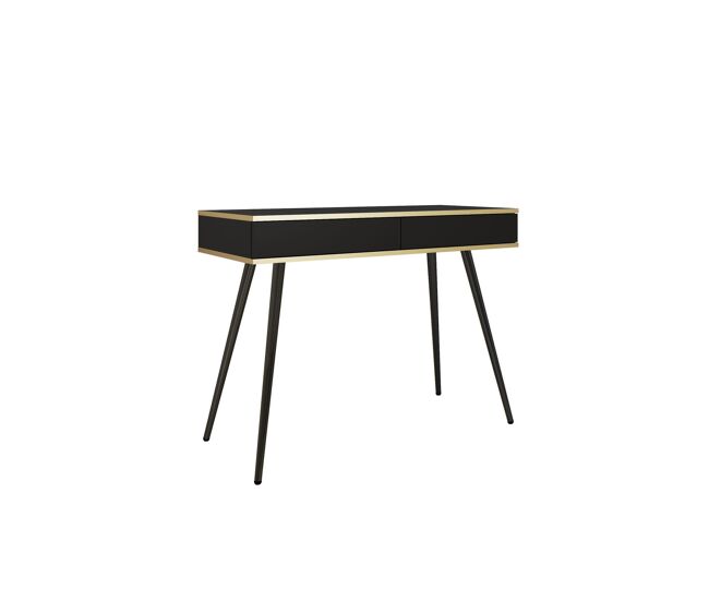 Mesa consola oro 102x50x79 negro