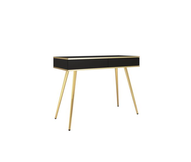 Mesa consola oro 102x50x79 negro