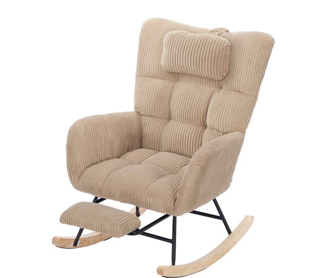 Silla mecedora de tela,marrón