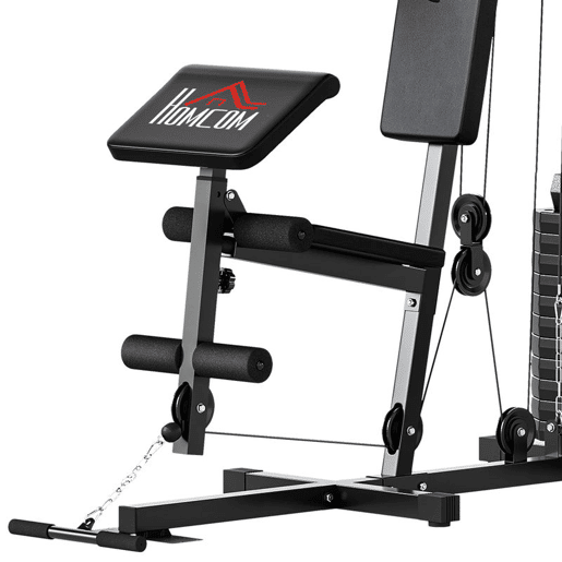 HOMCOM Máquina de Musculação Máquina Multiestação de Musculação com Press de Peito Placas de Peso 65 kg, Curl de Pernas e Braços, Polia Borboleta, Carga 100 kg para Treino em Casa, Preto HOMCOM Máquina de Musculação Máquina Multiestação de Musculação com Press de Peito Placas de Peso 65 kg, Curl de Pernas e Braços, Polia Borboleta, Carga 100 kg para Treino em Casa, Preto