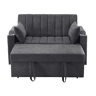 Sofá multifuncional moderno de 2 lugares - Sofá-cama com encosto ajustável, porta-copos e almofadas - Cinza