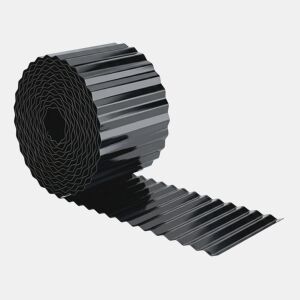 Outsunny Cerca de Jardim Metálica, 650x20 cm, Cerca de Jardim Exterior em Aço Galvanizado Ondulado Resistente, Fácil de Instalar, para Horta, Pátio, Terraço, Relvado, Cinzento Escuro