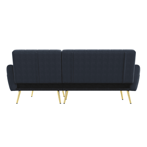 Sofá-cama moderno de 3 lugares - Sofá de canto L com função de cama - Preto