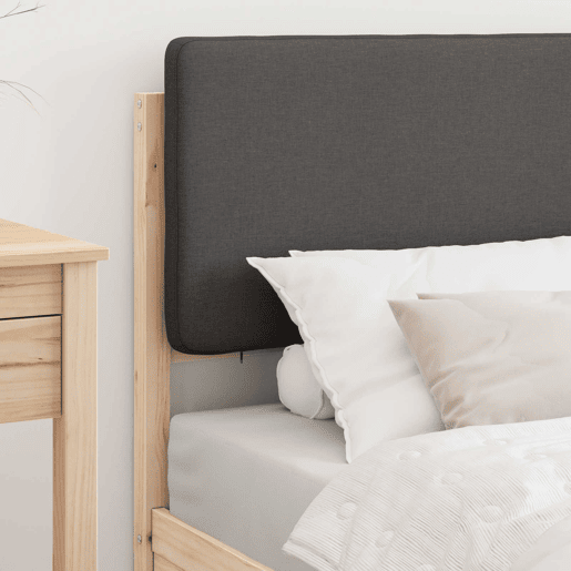 Estrutura de cama de solteiro para adultos com Cabeceira Estofada Cinza Escuro