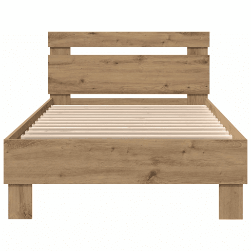 Estrutura de cama de solteiro para adultos com led Carvalho Artesanal 75 x 190 cm