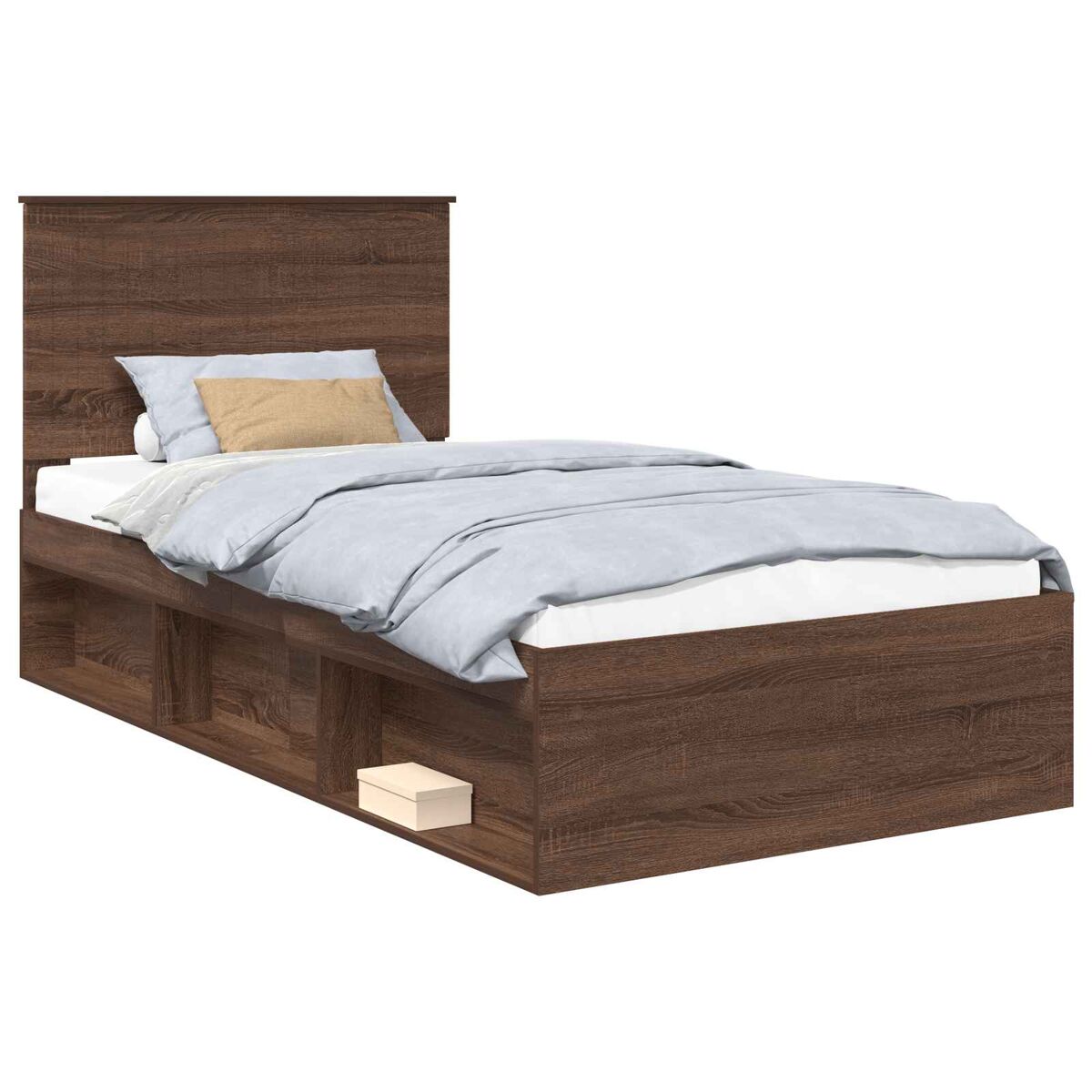 Estructura de cama individual para adultos 103x210 Roble