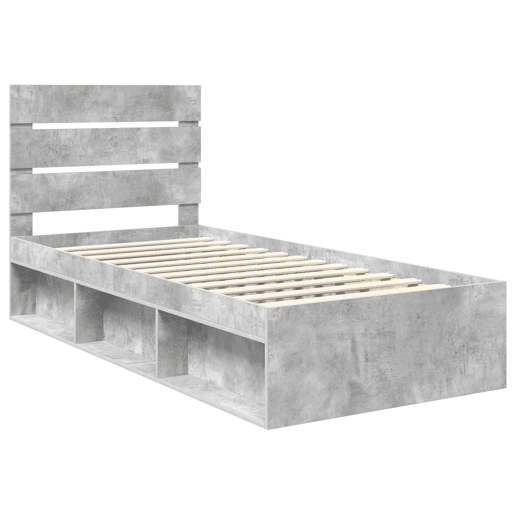 Estrutura de cama de solteiro para adultos com cabeceira Concreto 90 x 200 cm