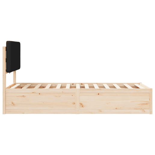 Estrutura de cama de solteiro para adultos com Cabeceira Estofada Preto 80 x 200 cm