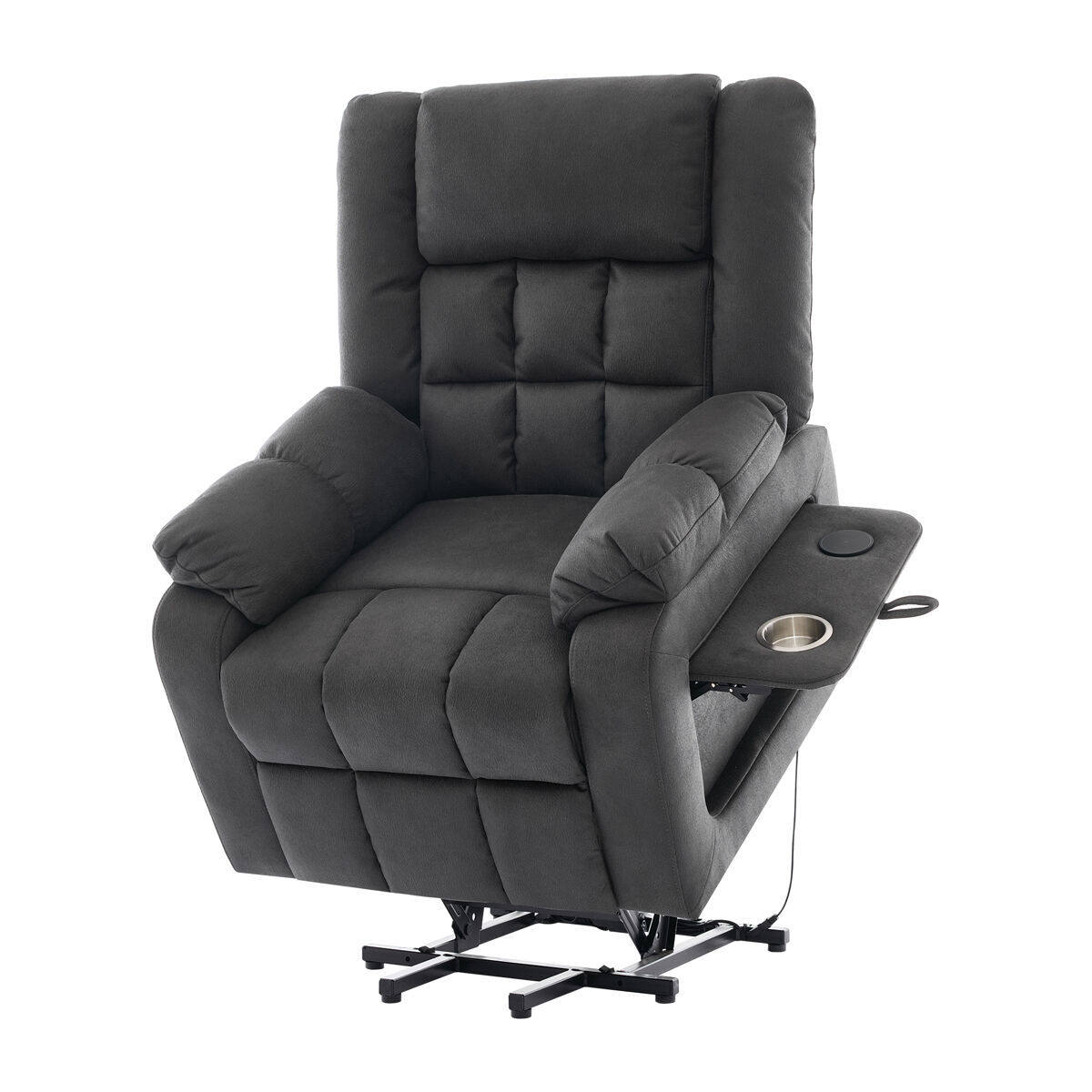 Sillón relax eléctrica elevable de tela,gris