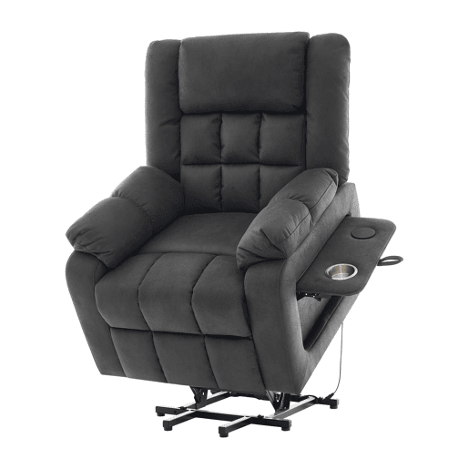 Cadeirão relax elétrica elevável de tecido,cinza Cadeirão relax elétrica elevável de tecido,cinza