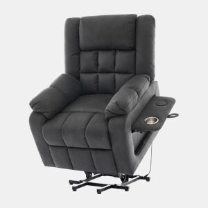 Cadeirão relax elétrica elevável de tecido,cinza