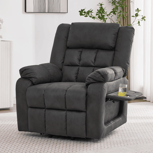 Cadeirão relax elétrica elevável de tecido,cinza Cadeirão relax elétrica elevável de tecido,cinza