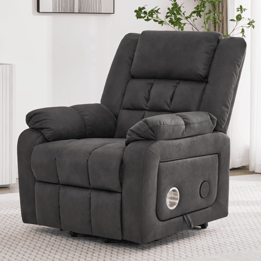 Cadeirão relax elétrica elevável de tecido,cinza Cadeirão relax elétrica elevável de tecido,cinza