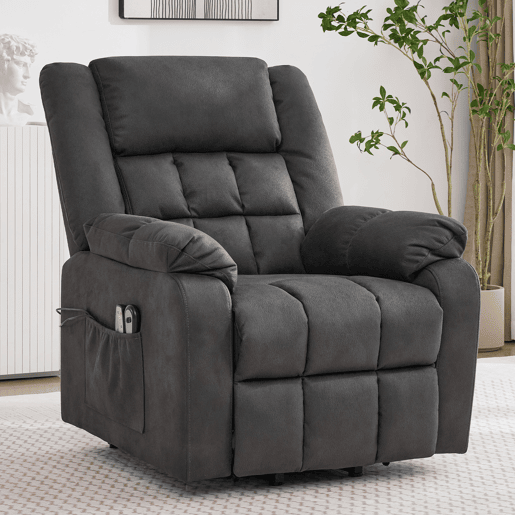 Cadeirão relax elétrica elevável de tecido,cinza Cadeirão relax elétrica elevável de tecido,cinza