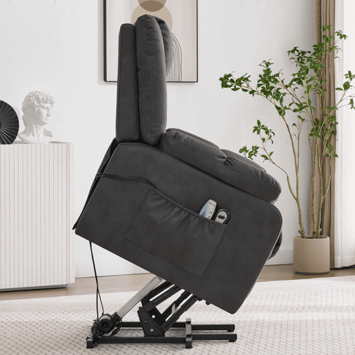 Cadeirão relax elétrica elevável de tecido,cinza Cadeirão relax elétrica elevável de tecido,cinza