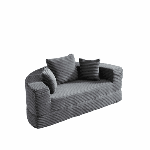 Sofá-cama 2 em 1 - conversível, compacto, com bolsos nos braços - cinzento Sofá-cama 2 em 1 - conversível, compacto, com bolsos nos braços - cinzento