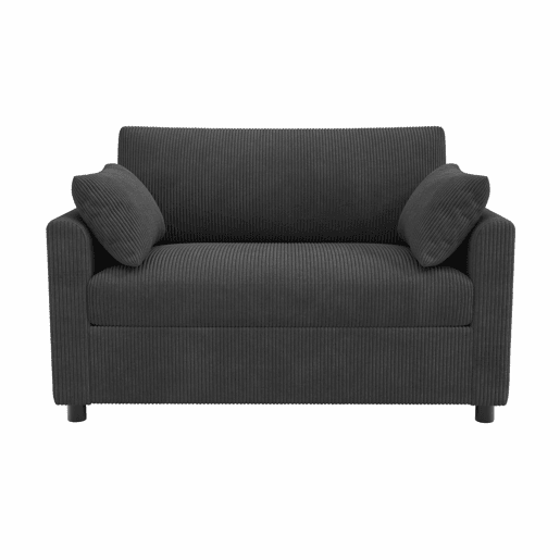 Sofá-cama de 2 lugares - com porta USB, mesa lateral dobrável e acessórios - cinzento