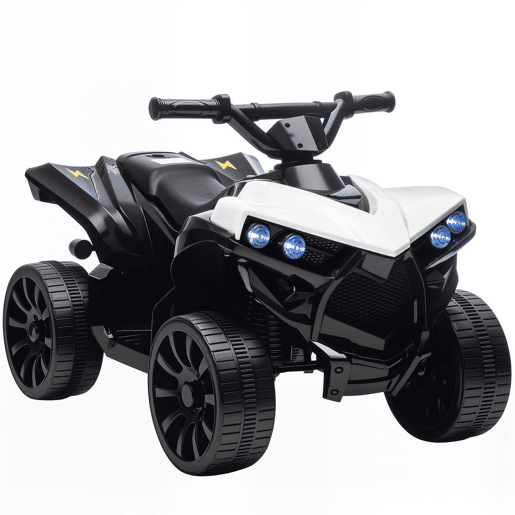 AIYAPLAY Quad Elétrico para Crianças 6V Quad Infantil para Idades dos 37 aos 72 Meses Velocidade até 3 kmh com Faróis e Música Branco
