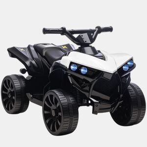 AIYAPLAY Quad Elétrico para Crianças 6V Quad Infantil para Idades dos 37 aos 72 Meses Velocidade até 3 kmh com Faróis e Música Branco