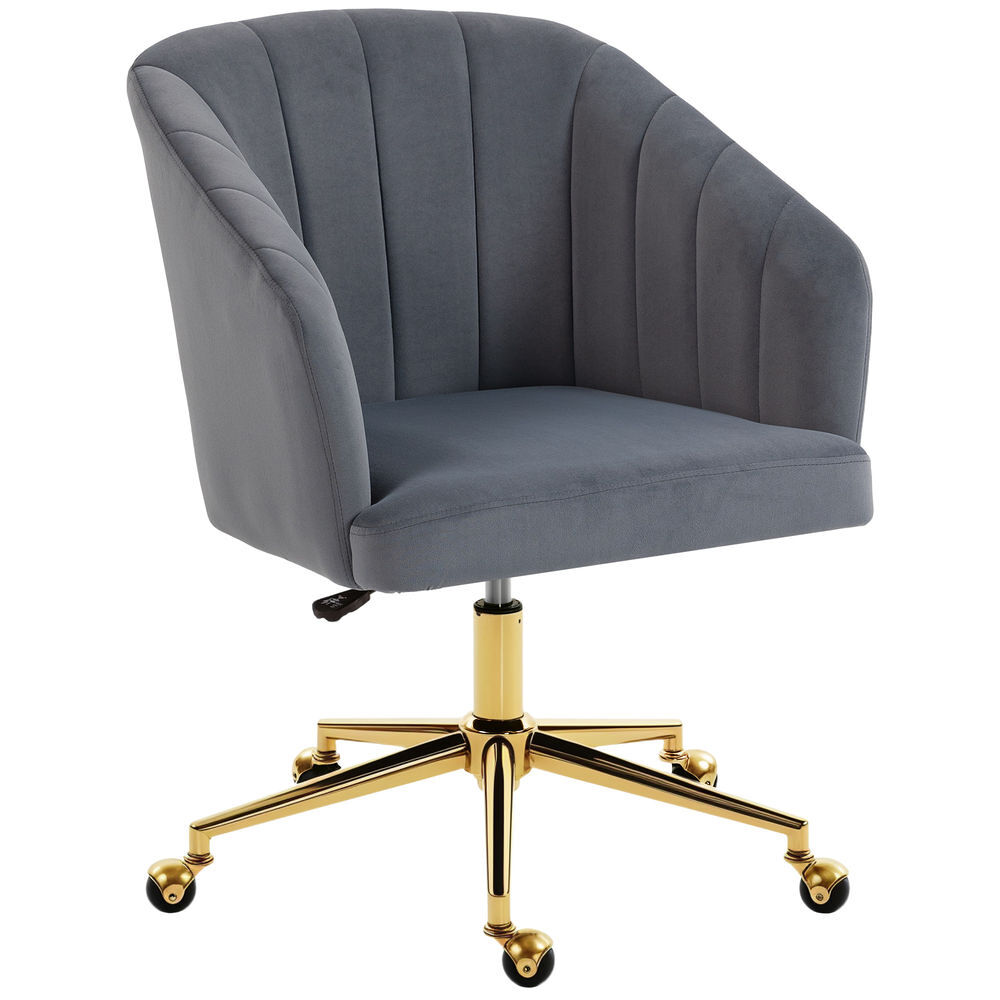 Silla de Oficina Terciopelo, Acero HOMCOM