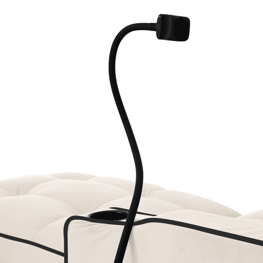 Poltrona retrátil de veludo - com suporte para copos + suporte para telemóvel - Bege