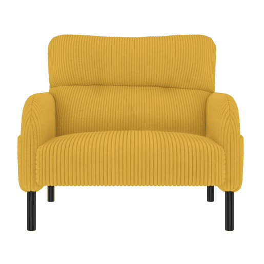 Poltrona de 1 lugar - Assento confortável, braços com bolsos laterais, estrutura sólida - Amarelo
