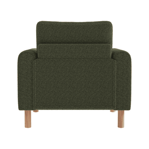 Cadeira moderna com braços - Poltrona individual confortável com almofada grossa - Verde Cadeira moderna com braços - Poltrona individual confortável com almofada grossa - Verde