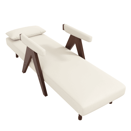 Poltrona 3 em 1 - convertível em cama individual, cadeira reclinável, cadeira de sala, sofá com função de cama, cor bege