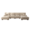 Sofá modular U 4 lugares - Sofás confortáveis Cloud com otomano móvel - Chenille - Castanho claro