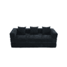 Sofá modular de 2 lugares - chenille macio, combinável, com bolsos e base antiderrapante - preto