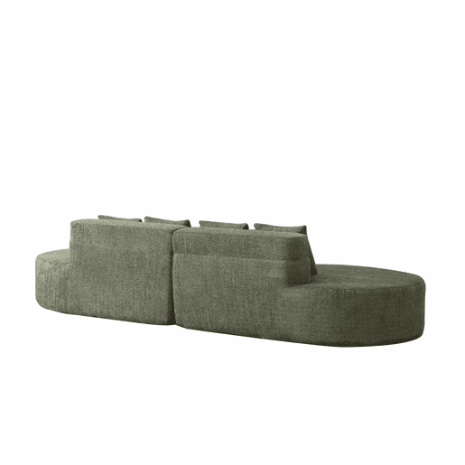 Sofá modular de 4 lugares - 2 peças combináveis, espuma viscoelástica de alta densidade - verde