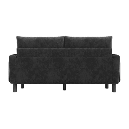 Sofá moderno de 2 lugares - Sofá de chenille com almofadas grossas, design escandinavo - Cinza