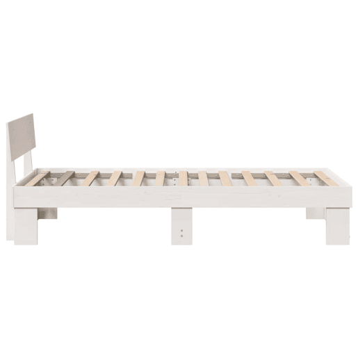 Estrutura de cama de solteiro para adultos com Cabeceira - Branco 100 x 200 cm