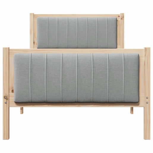 Estrutura de cama de solteiro simple - Marrom e cinza claro 90 x 200 cm