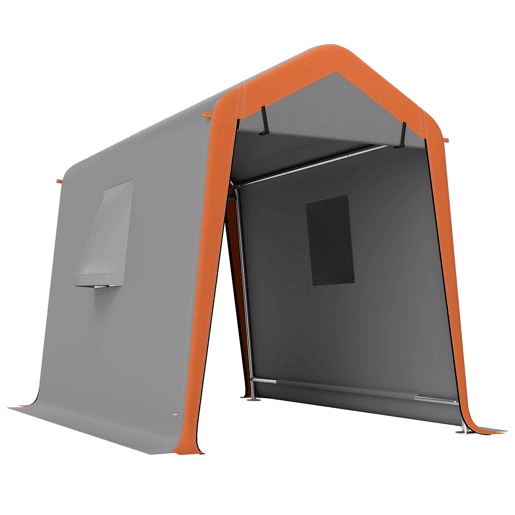 Outsunny Tenda Garagem Portátil 2,4x1,8 m Abrigo Exterior para Carro Impermeável com Porta Zipada e Enrolável Janelas Estrutura de Metal Galvanizado UPF30+,Cinzento Claro