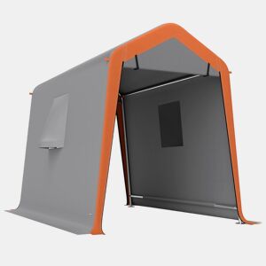Outsunny Tenda Garagem Portátil 2,4x1,8 m Abrigo Exterior para Carro Impermeável com Porta Zipada e Enrolável Janelas Estrutura de Metal Galvanizado UPF30+,Cinzento Claro